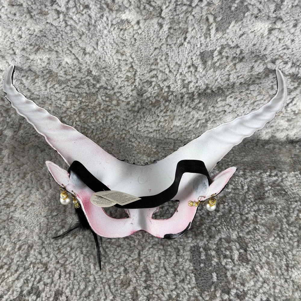 Horned Skull Feathered Gothic Halloween Masquerade Mask Multi Colored Lot of 6